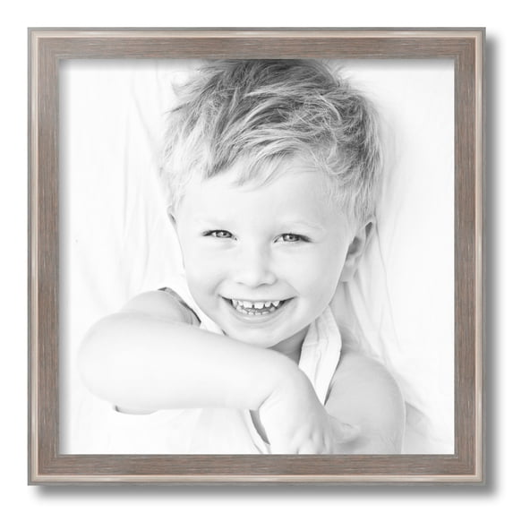 ArtToFrames 16" x 16" Contrast Light Grey Picture Frame, 16x16 inch Gray Wood Poster Frame (WOM-4929)