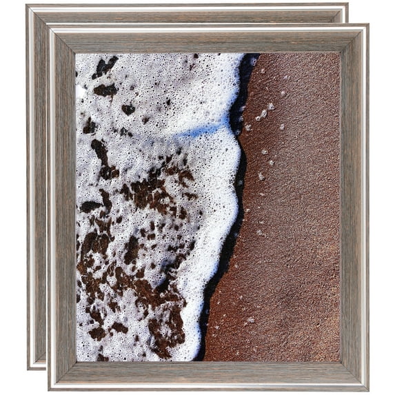 ArtToFrames 16" x 16" Contrast Light Grey Picture Frame, 16x16 inch Gray Wood Poster Frame (WOM-4929), 2 Pack