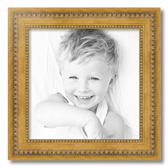 ArtToFrames 16" x 16" Gold Picture Frame, 16x16 inch Gold Wood Poster Frame (WOM-4166), 1 Pack