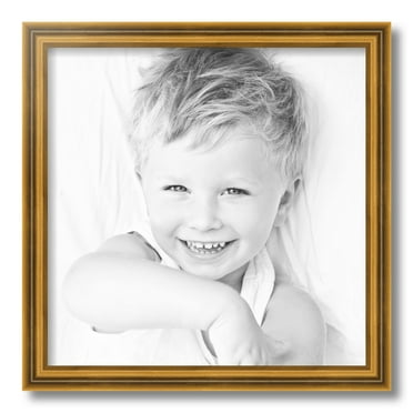 ArtToFrames 16" x 16" Gold Step Picture Frame, 16x16 inch Gold Wood Poster Frame (WOM-4548)