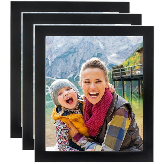 ArtToFrames 16" x 16" Noir Black - Full Wrap Picture Frame, 16x16 inch Black MDF Poster Frame (WOM-4852), 3 Pack