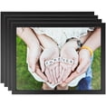 thumbnail image 1 of ArtToFrames 16" x 16" Satin Black Picture Frame, 16x16 inch Black Wood Poster Frame (WOM-1451), 4 Pack, 1 of 8