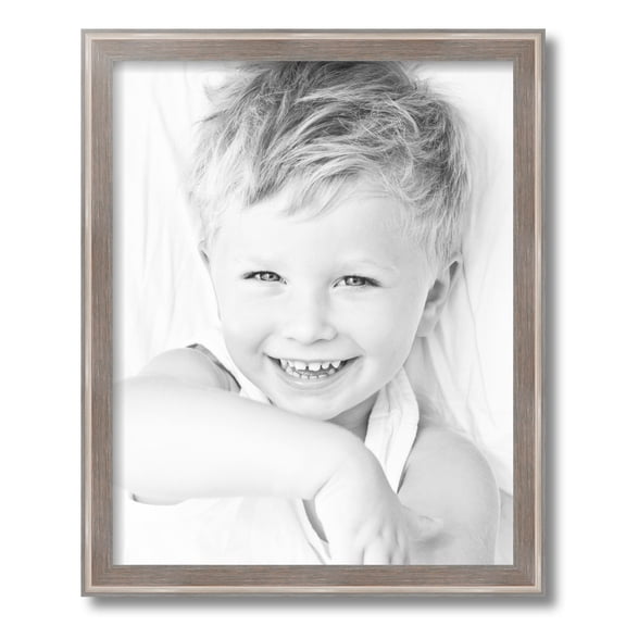 ArtToFrames 16" x 20" Contrast Light Grey Picture Frame, 16x20 inch Gray Wood Poster Frame (WOM-4929)