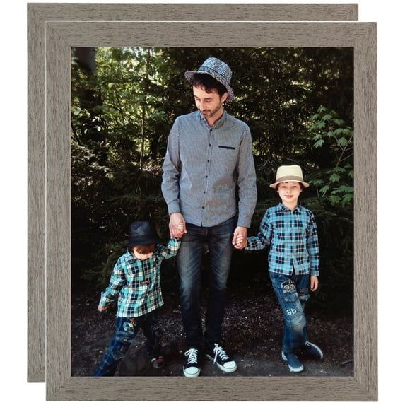 ArtToFrames 16" x 20" Distressed Gray Picture Frame, 16x20 inch Gray Wood Poster Frame (WOM-4479), 2 Pack