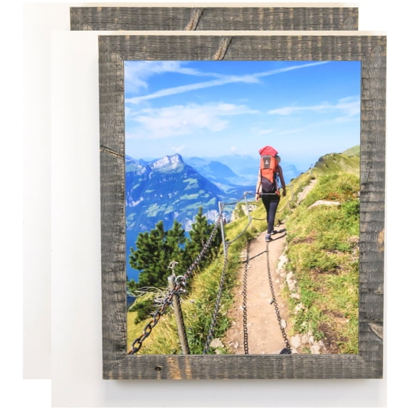 ArtToFrames 16" x 20" Winter White Barnwood 1.5 Inch Picture Frame, 16x20 inch Brown MDF Poster Frame (WOM-4661), 2 Pack