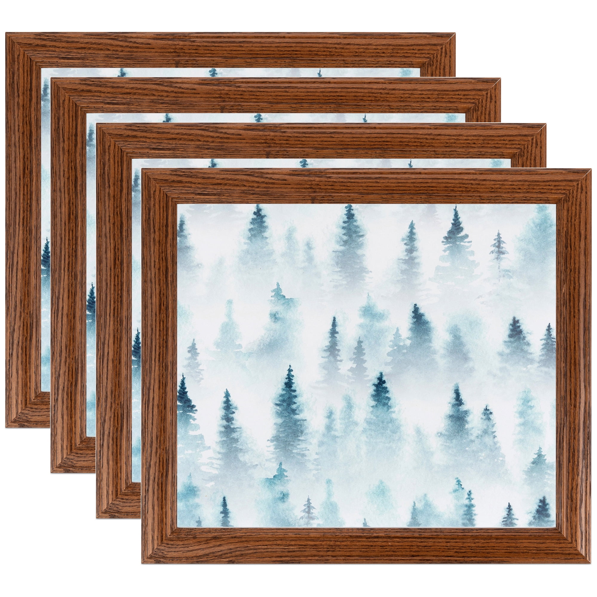 ArtToFrames 16" x 20" Walnut Picture Frame, 16x20 inch Brown Wood Poster Frame (WOM-4086), 4 Pack