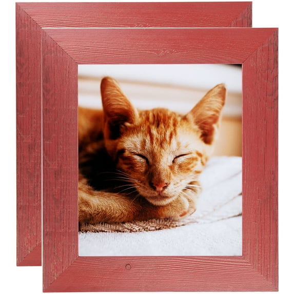 ArtToFrames 16" x 24" Real Reclaimed Red Barnwood 2.5 Inch Picture Frame, 16x24 inch Red Wood Poster Frame (WOM-4818), 2 Pack