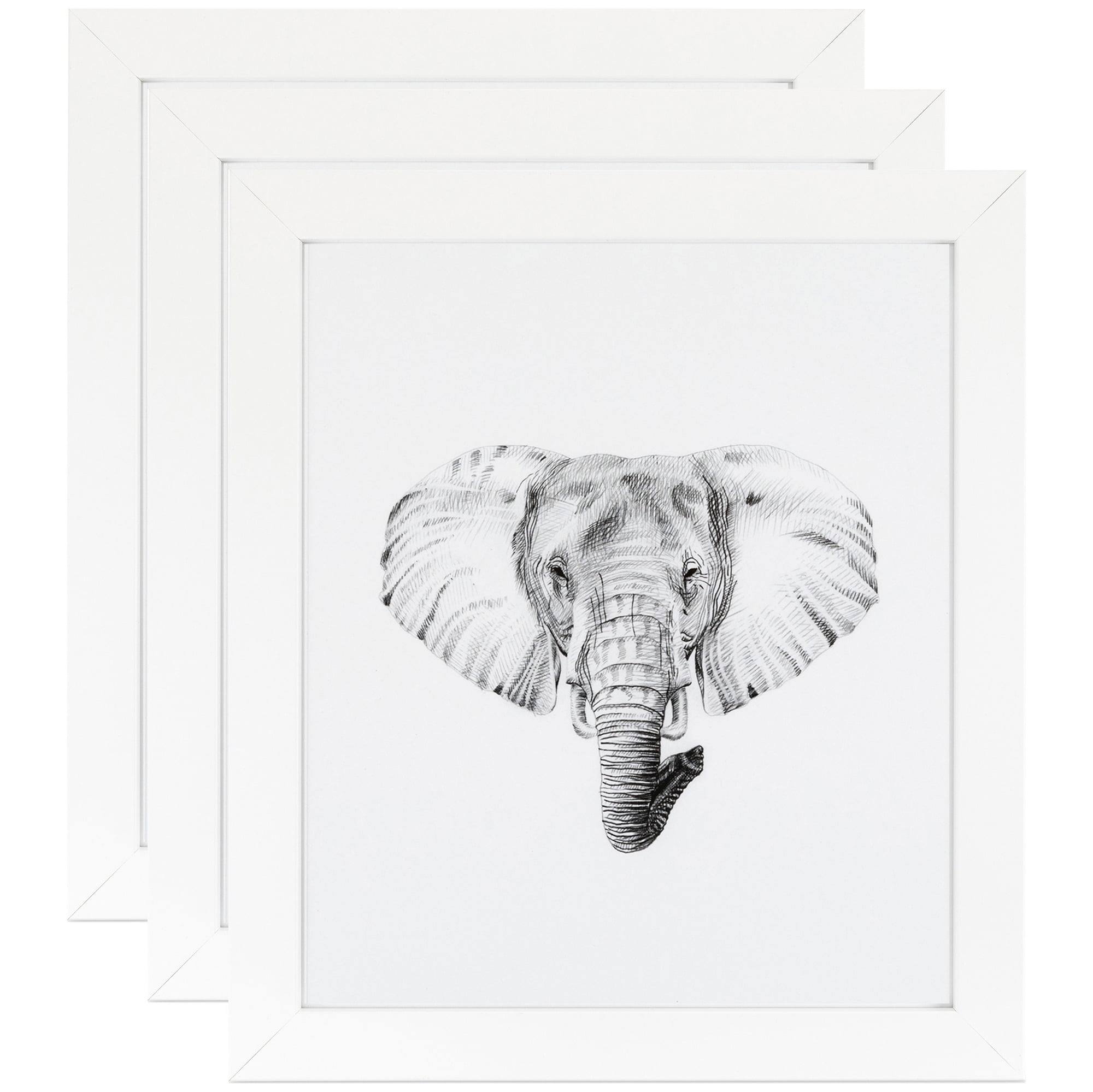 ArtToFrames 16" x 24" Soft White Picture Frame, 16x24 inch White MDF Poster Frame (WOM-5179), 3 Pack