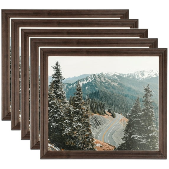 ArtToFrames 16" x 24" Walnut Picture Frame, 16x24 inch Brown MDF Poster Frame (WOM-4094), 5 Pack