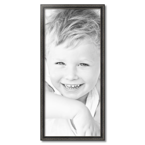 ArtToFrames 16" x 36" Antique Black Picture Frame, 16x36 inch Black Wood Poster Frame (WOM-5106)
