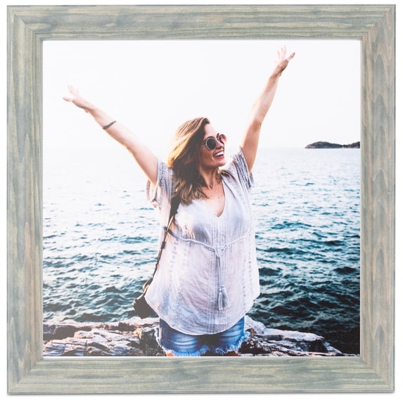 ArtToFrames 16x16 Inch Green Picture Frame, This Green Wood Poster Frame is Great for Your Art or Photos, Comes with Regular Glass (4442)