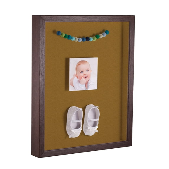 ArtToFrames 16x16 Inch Shadow Box Picture Frame, with a Verlinga Brown 1 Wide Shadowbox frame and El Dorado Mat Backing (4656)