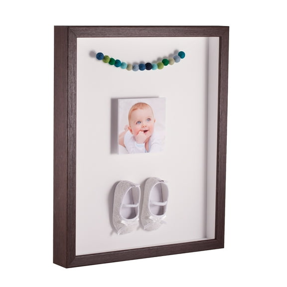 ArtToFrames 16x16 Inch Shadow Box Picture Frame, with a Verlinga Brown 1 Wide Shadowbox frame and Porcelain Mat Backing (4656)