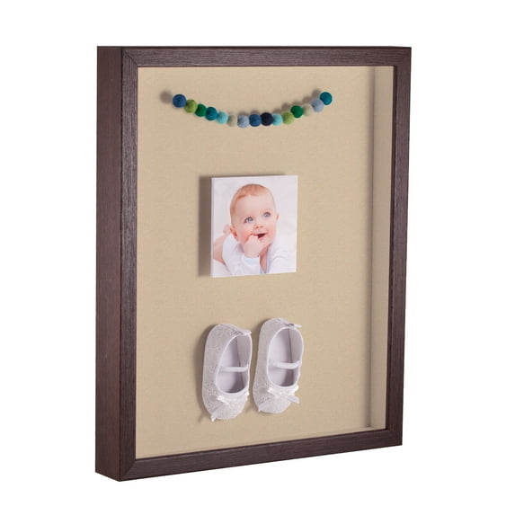 ArtToFrames 16x16 Inch Shadow Box Picture Frame, with a Verlinga Brown 1 Wide Shadowbox frame and Seaside Mat Backing (4656)
