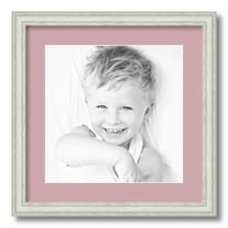 ArtToFrames 16x16" Matted Picture Frame with 12x12" Single Mat Photo Opening Framed in 1.25" Off White Wash on Ash and 2" Seashell Mat (FWM-4098-16x16)