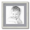 thumbnail image 1 of ArtToFrames 16x16 Matted Picture Frame with 12x12 Single Mat Photo Opening Framed in 1.25 Off White Wash on Ash and 2 Silver Mat (FWM-4098-16x16), 1 of 8