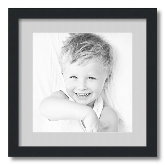 ArtToFrames 16x16" Matted Picture Frame with 12x12" Single Mat Photo Opening Framed in 1.25" Satin Black and 2" Candlewick Mat (FWM-3926-16x16)