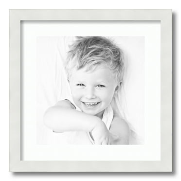 ArtToFrames 16x16" Matted Picture Frame with 12x12" Single Mat Photo Opening Framed in 1.25" Satin White Frame and 2" Super White Mat (FWM-3966-16x16)