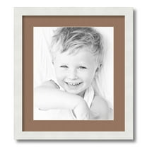 ArtToFrames 16x18 Matted Picture Frame with 12x14 Single Mat Photo Opening Framed in 1.25 Satin White Frame and 2 Sandpiper Mat (FWM-3966-16x18)