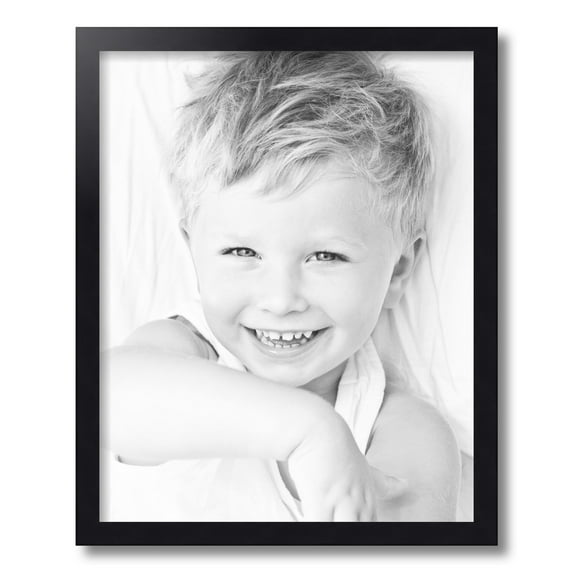 ArtToFrames 16x20" Satin Black Picture Frame, Black Wood Poster Frame, with Regular Acrylic and Foam Backing 3/16 inch (FBPL-4654)