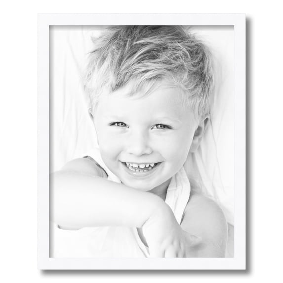 ArtToFrames 16x20 Inch Satin White Picture Frame, This White Wood Poster Frame is Great for Your Art or Photos, Comes with 060 Plexi Glass (4655)