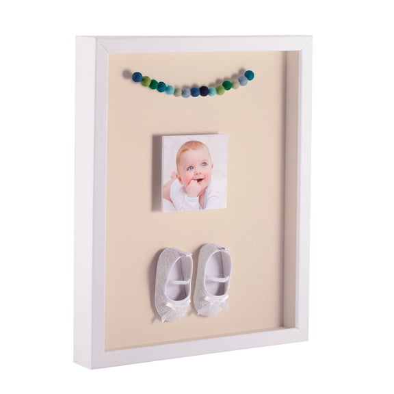 ArtToFrames 16x20 Inch Shadow Box Picture Frame, with a Satin White 1 Wide Shadowbox frame and Alabaster Mat Backing (4655)