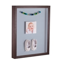 ArtToFrames 16x20 Inch Shadow Box Picture Frame, with a Verlinga Brown 1 Wide Shadowbox frame and Baby Blue Mat Backing (4656)