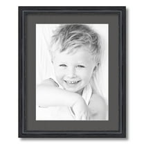 ArtToFrames 16x20" Matted Picture Frame with 12x16" Single Mat Photo Opening Framed in 1.25" Black Stain on Solid Red Oak and 2" Charcoal Mat (FWM-4083-16x20)