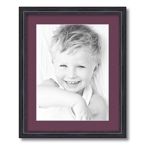 ArtToFrames 16x20" Matted Picture Frame with 12x16" Single Mat Photo Opening Framed in 1.25" Black Stain on Solid Red Oak and 2" Ruby Mat (FWM-4083-16x20)