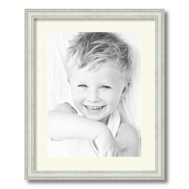 ArtToFrames 16x20 Matted Picture Frame with 12x16 Single Mat Photo Opening Framed in 1.25 Off White Wash on Ash and 2 Brilliant White Mat (FWM-4098-16x20)