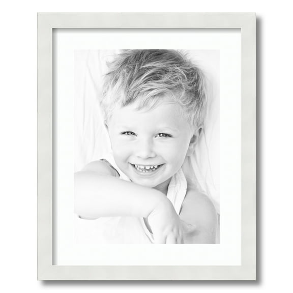 ArtToFrames 16x20" Matted Picture Frame with 12x16" Single Mat Photo Opening Framed in 1.25" Satin White Frame and 2" Super White Mat (FWM-3966-16x20)