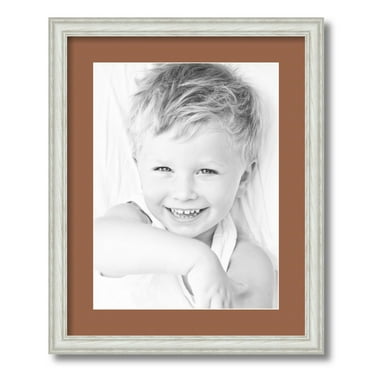ArtToFrames 16x20 Matted Picture Frame with 12x16 Single Mat Photo Opening Framed in 1.25 Off White Wash on Ash and 2 Paloma Mat (FWM-4098-16x20)