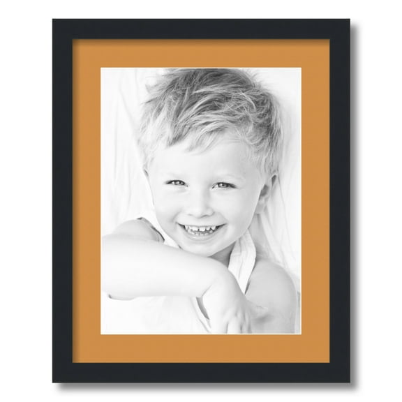 ArtToFrames 16x20 Matted Picture Frame with 12x16 Single Mat Photo Opening Framed in 1.25 Satin Black and 2 Amber Mat (FWM-3926-16x20)