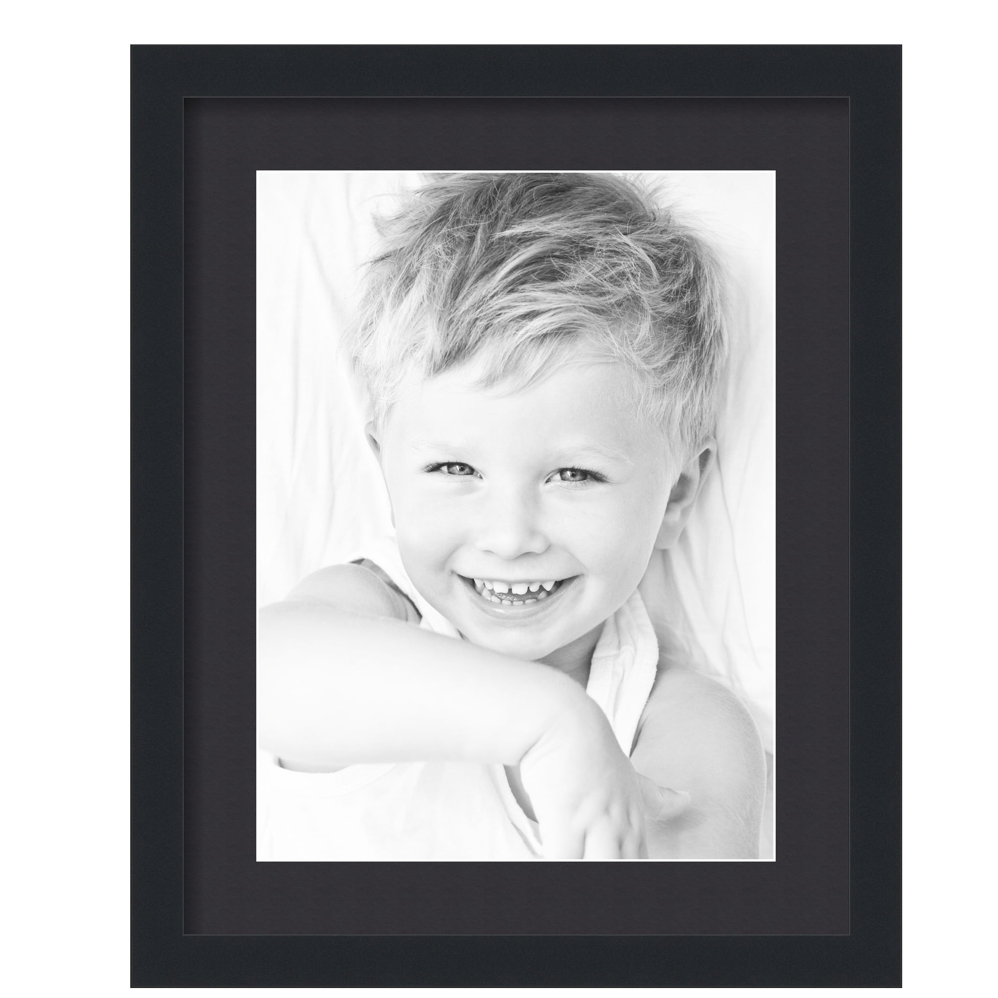 ArtToFrames 16x20" Matted Picture Frame with 12x16" Single Mat Photo Opening Framed in 1.25" Satin Black and 2" Black Mat (FWM-3926-16x20)