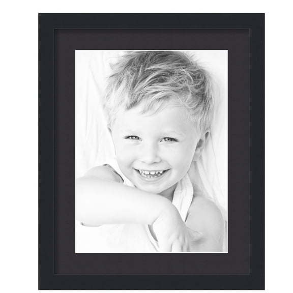 ArtToFrames 16x20" Matted Picture Frame with 12x16" Single Mat Photo Opening Framed in 1.25" Satin Black and 2" Black Mat (FWM-3926-16x20)