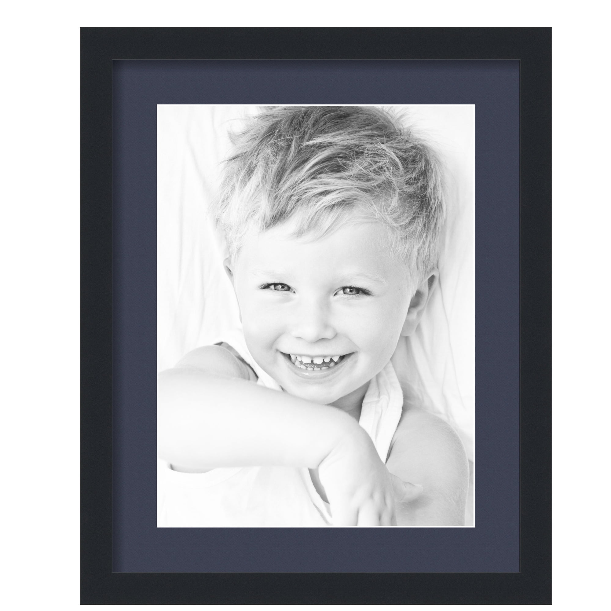 ArtToFrames 16x20" Matted Picture Frame with 12x16" Single Mat Photo Opening Framed in 1.25" Satin Black and 2" Blue Jay Mat (FWM-3926-16x20)