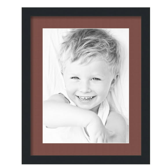 ArtToFrames 16x20" Matted Picture Frame with 12x16" Single Mat Photo Opening Framed in 1.25" Satin Black and 2" Brique Mat (FWM-3926-16x20)