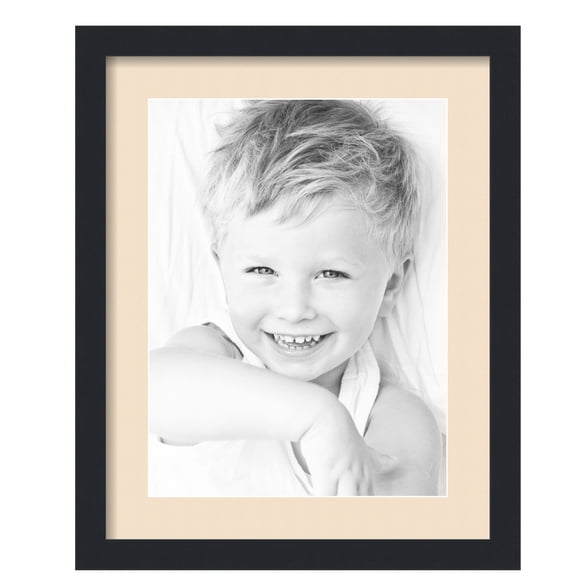 ArtToFrames 16x20" Matted Picture Frame with 12x16" Single Mat Photo Opening Framed in 1.25" Satin Black and 2" French Creme Mat (FWM-3926-16x20)