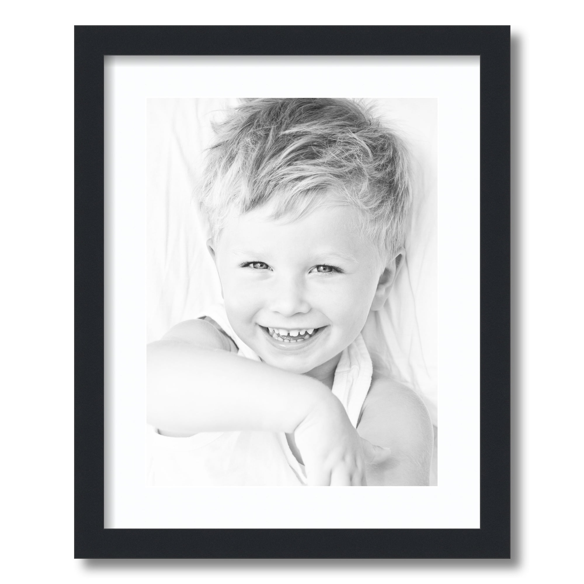 ArtToFrames 16x20" Matted Picture Frame with 12x16" Single Mat Photo Opening Framed in 1.25" Satin Black and 2" Super White Mat (FWM-3926-16x20)