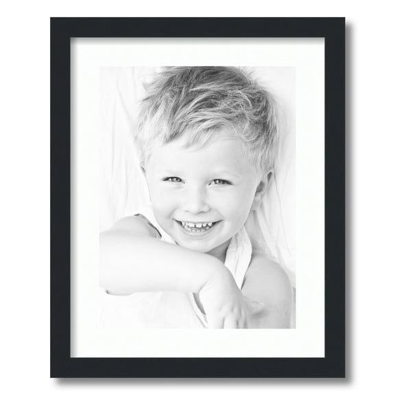 ArtToFrames 16x20" Matted Picture Frame with 12x16" Single Mat Photo Opening Framed in 1.25" Satin Black and 2" Super White Mat (FWM-3926-16x20)