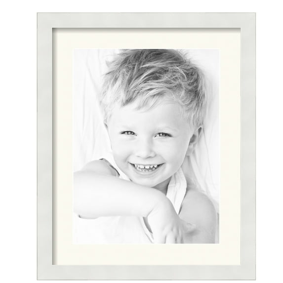 ArtToFrames 16x20" Matted Picture Frame with 12x16" Single Mat Photo Opening Framed in 1.25" Satin White Frame and 2" Chantilly Mat (FWM-3966-16x20)