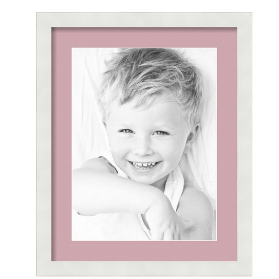 ArtToFrames 16x20" Matted Picture Frame with 12x16" Single Mat Photo Opening Framed in 1.25" Satin White Frame and 2" Seashell Mat (FWM-3966-16x20)