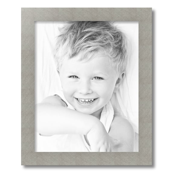 ArtToFrames 16x20" Metallic Deco Silver Picture Frame, Silver MDF Poster Frame, with Regular Acrylic and Foam Backing 3/16 inch (FBPL-4501)