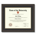 thumbnail image 1 of ArtToFrames 16x20 inch Diploma Frame - Framed in Grey and Black Frame with Black and Gold Mats, Comes with Regular Plexi Glass and Sawtooth Hanger for Wall Hanging (D-4448-16x20), 1 of 4