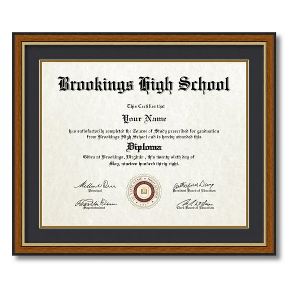 ArtToFrames 16x20 inch Diploma Frame - Framed in Medium Tri-colored Frame with Black and Gold Mats, Comes with Regular Plexi Glass and Sawtooth Hanger for Wall Hanging (D-4446-16x20)