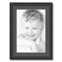 ArtToFrames 16x22" Matted Picture Frame with 12x18" Single Mat Photo Opening Framed in 1.25" Black Stain on Solid Red Oak and 2" Charcoal Mat (FWM-4083-16x22)