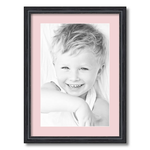 ArtToFrames 16x22 Matted Picture Frame with 12x18 Single Mat Photo Opening Framed in 1.25 Black Stain on Solid Red Oak and 2 Hollyhock Mat (FWM-4083-16x22)