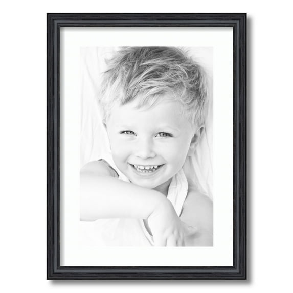 ArtToFrames 16x22 Matted Picture Frame with 12x18 Single Mat Photo Opening Framed in 1.25 Black Stain on Solid Red Oak and 2 Super White Mat (FWM-4083-16x22)