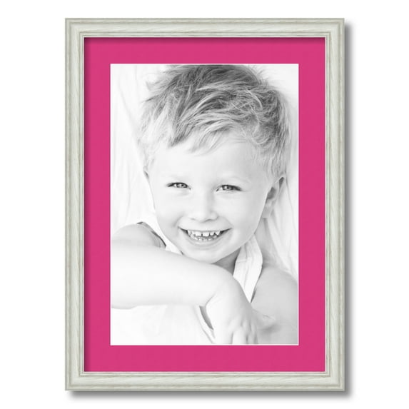 ArtToFrames 16x22 Matted Picture Frame with 12x18 Single Mat Photo Opening Framed in 1.25 Off White Wash on Ash and 2 Tulip Mat (FWM-4098-16x22)
