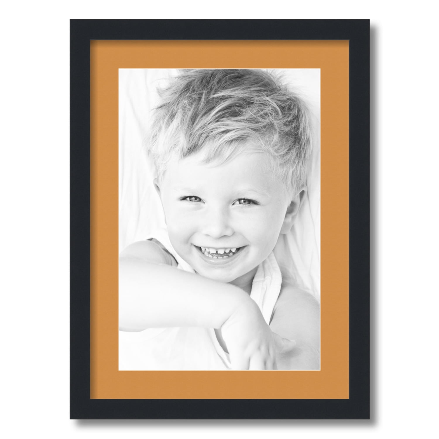 ArtToFrames 16x22 Matted Picture Frame with 12x18 Single Mat Photo Opening Framed in 1.25 Satin Black and 2 Amber Mat (FWM-3926-16x22)